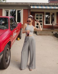 AIRY HOURGLASS Relaxed Fit Wide Leg Pants with Seam Detail
