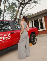 AIRY HOURGLASS Relaxed Fit Wide Leg Pants with Seam Detail