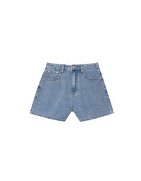 High Waist Washed Jeans Denim Shorts with Pocket Details