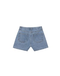 High Waist Washed Jeans Denim Shorts with Pocket Details