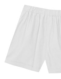 Casual Wide Leg Tailored Linen Shorts with Button Closure