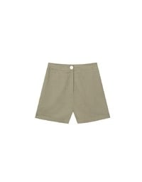 Casual Wide Leg Tailored Linen Shorts with Button Closure
