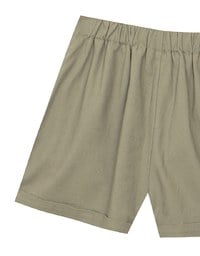 Casual Wide Leg Tailored Linen Shorts with Button Closure
