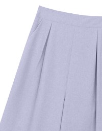 Straight Cut Pleated Tailored Wide Leg Long Trousers