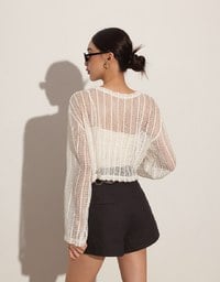 High Waist Hidden Closure Tailored Fit A Line Shorts