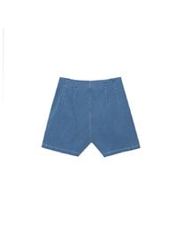 High Waist Clean Cut Jeans Denim Shorts with Front Seam Detail