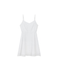 Textured Dot Weave Flare Mini Dress with Spaghetti Straps