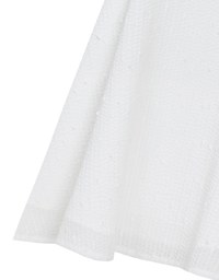Textured Dot Weave Flare Mini Dress with Spaghetti Straps