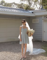 Textured Dot Weave Flare Mini Dress with Spaghetti Straps