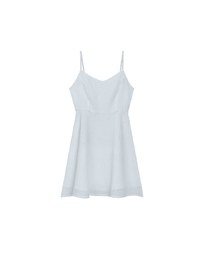 Textured Dot Weave Flare Mini Dress with Spaghetti Straps