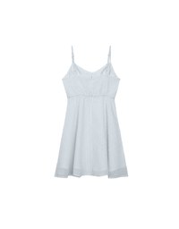 Textured Dot Weave Flare Mini Dress with Spaghetti Straps