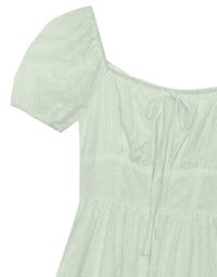 Embroidered Ditsy Floral Maxi Dress with Puff Sleeves and Ruffled Hem
