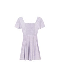 Square Neck Puff Sleeve Ditzy Floral Flare Mini Dress