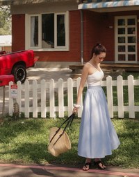 Halter V Neck Spliced Camisole Padded Maxi Dress