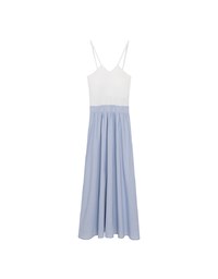 Halter V Neck Spliced Camisole Padded Maxi Dress