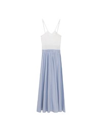 Halter V Neck Spliced Camisole Padded Maxi Dress