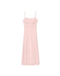 Embossed Texture Cinched Waist Padded Flowy Maxi Dress