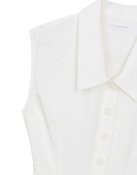 Collared Sleeveless Button Front Mini Shirt Dress