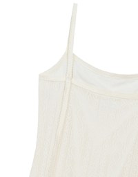 レース柄フリンジ付きキャミロングワンピース