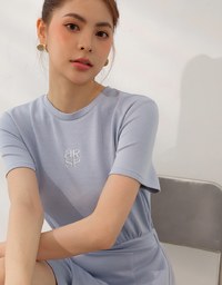 AIRY HOURGLASS Casual Sculpted Waist Mini Dress with AIR SPACE Logo Embroidered