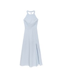 Beaded Back Tie Halterneck Padded Maxi Dress