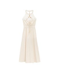 Beaded Back Tie Halterneck Padded Maxi Dress