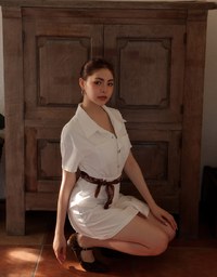Short Sleeve Snap Button Shirt Collar Mini Dress