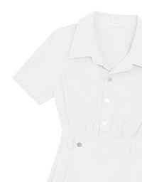 Short Sleeve Snap Button Shirt Collar Mini Dress