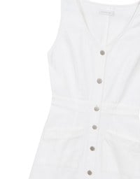 Sleeveless Button Front Maxi Dress with Pockets