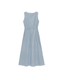 Sleeveless Button Front Maxi Dress with Pockets