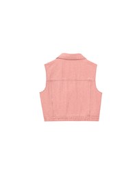 Classic Button Front Cropped Jeans Denim Vest Jacket