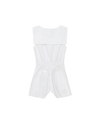 Sailor Collar Sleeveless Button Front Jumsuit