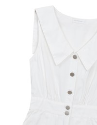 Sailor Collar Sleeveless Button Front Jumsuit