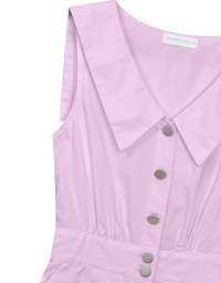 Sailor Collar Sleeveless Button Front Jumsuit