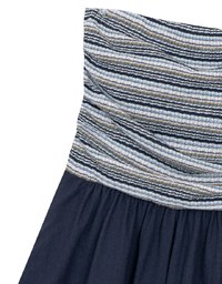 Colorful Knit Striped Texture Bandeau Padded Jumpsuit with Flowy Flared Shorts