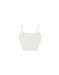 Heart Shaped Button Stretch Ribbed Knit Cami Crop Top