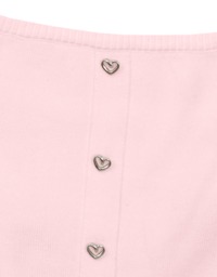 Heart Shaped Button Stretch Ribbed Knit Cami Crop Top