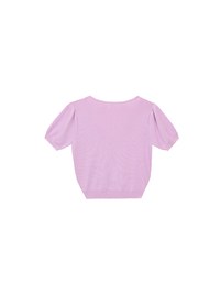 AIR SPACE Logo Embroidered V Neck Short Sleeve Knit Top