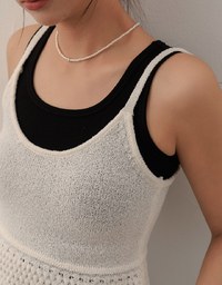 立体模様フリル×細ストラップニットキャミ