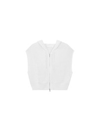 Sleeveless Knitted Zip Up Hoodie Vest Top