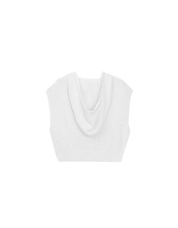 Sleeveless Knitted Zip Up Hoodie Vest Top