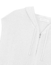 Sleeveless Knitted Zip Up Hoodie Vest Top