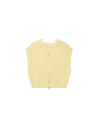 Sleeveless Knitted Zip Up Hoodie Vest Top
