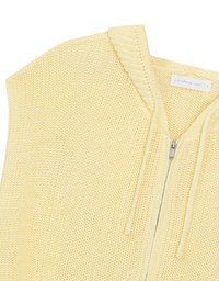 Sleeveless Knitted Zip Up Hoodie Vest Top