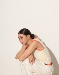 Contrast Crochet Trim Sleeveless Knit Tank Top