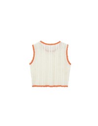 Contrast Crochet Trim Sleeveless Knit Tank Top
