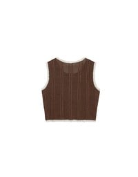 Contrast Crochet Trim Sleeveless Knit Tank Top