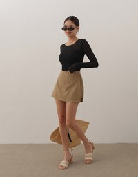 High Waist Minimal A Line Skort with Side Zipper
