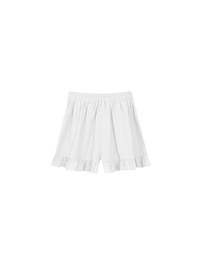 Ruffled Hem Wrap Look Skorts with Pinstripe Texture