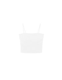 【Stain Resistant】Basic Spaghetti Strap Fitted Crop Cami Top